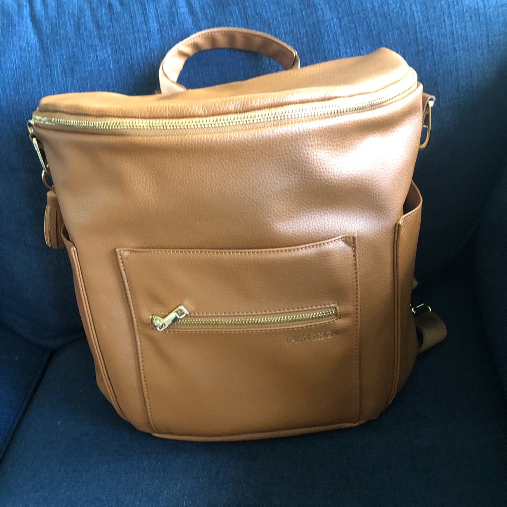 Nearly new original brown Fawn Design diaper bag.